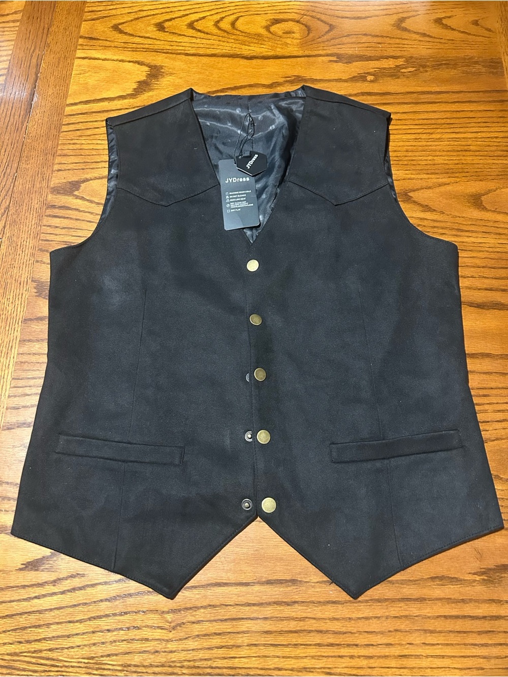 Men's Black Button-Front Vest by